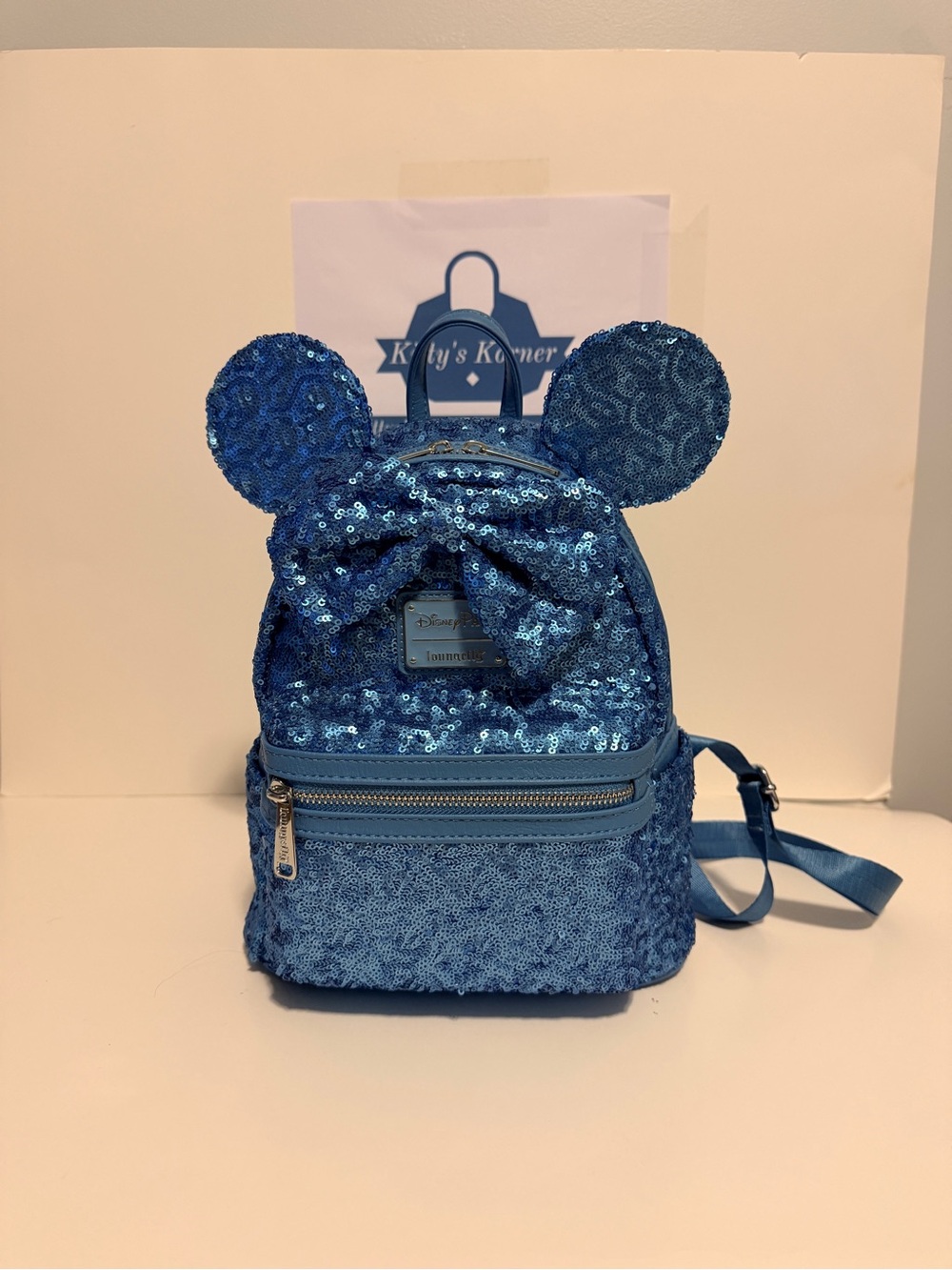 Exclusive Disney Park’s Minnie Mouse Blue Sequin Backpack